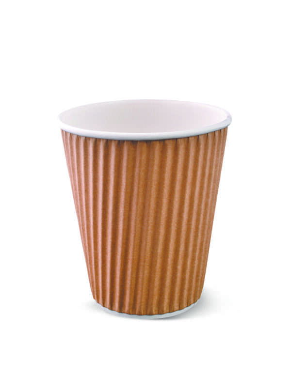 12oz brown ripple cups