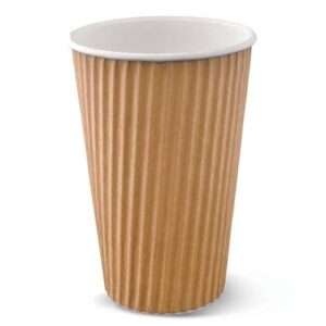 16oz brown ripple cups
