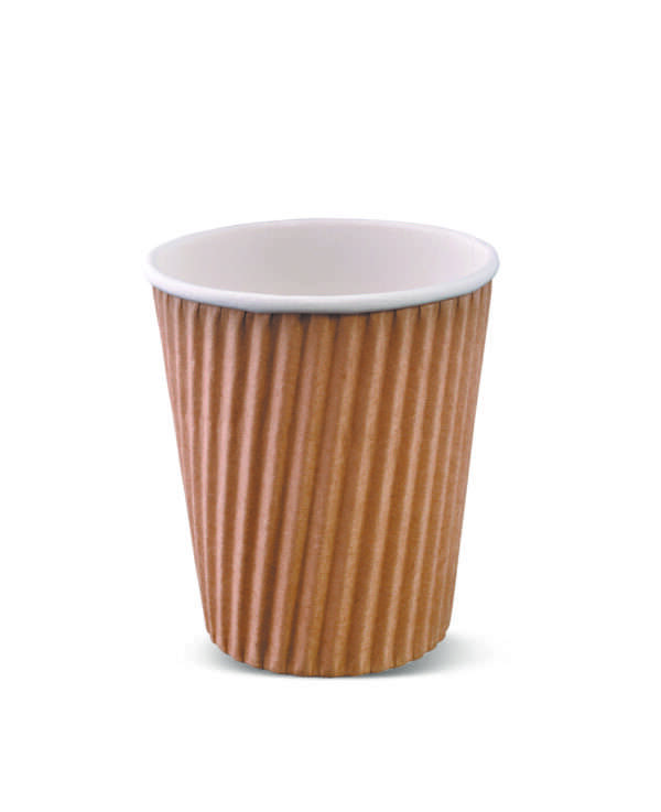 8oz brown ripple cups