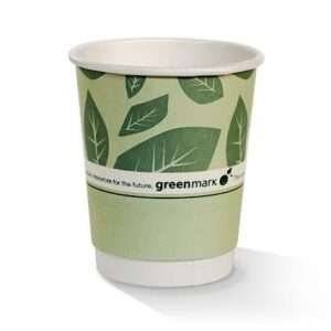 Green Print 8 OZ PLA Coated DW Cup/
